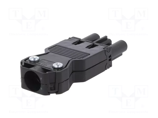 Wieland GST18I3SB1ZR1SW Toma de corriente negra con alivio de tensión