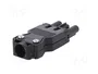 Wieland GST18I3SB1ZR1SW Toma de corriente negra con alivio de tensión