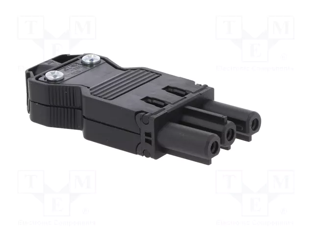 Wieland GST18I3SB1ZR1SW Toma de corriente negra con alivio de tensión
