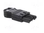 Wieland GST18I3SB1ZR1SW Toma de corriente negra con alivio de tensión