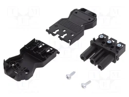 Wieland GST18I3SB1ZR1SW Toma de corriente negra con alivio de tensión