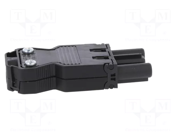 Wieland GST18I3SB1ZR1SW Toma de corriente negra con alivio de tensión