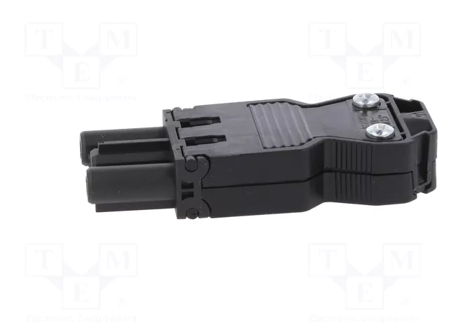Wieland GST18I3SB1ZR1SW Toma de corriente negra con alivio de tensión
