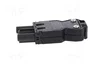 Wieland GST18I3SB1ZR1SW Toma de corriente negra con alivio de tensión