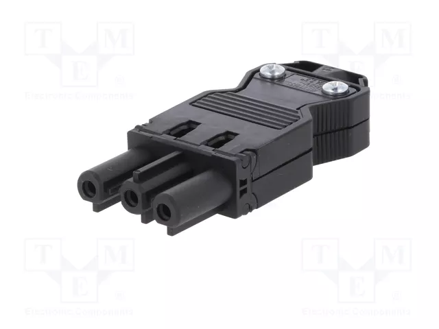 Wieland GST18I3SB1ZR1SW Toma de corriente negra con alivio de tensión