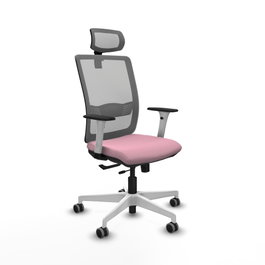 PIQUERAS Y CRESPO Silla de oficina Haches Rosa y Gris