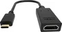 Vision TC-USBCHDMI/BL Adaptador USB-C a HDMI, Resolución 4K Ultra HD a 60Hz, USB 3.2, Compatible con Portátiles, Tabletas y Teléfonos, Color Negro