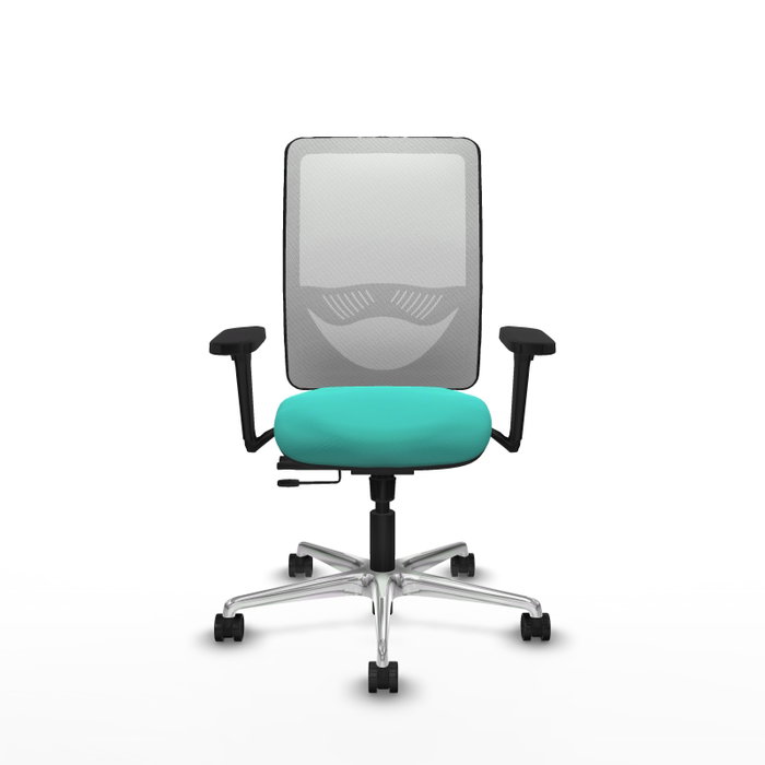 PIQUERAS Y CRESPO Silla de oficina Zulema con mecanismo Sincro/Traslack, Turquesa y Blanco