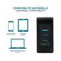 Mobilis Cargador de Pared GaN 100W con 2 USB-C y 1 USB-A, Negro