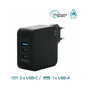 Mobilis Cargador de Pared GaN 100W con 2 USB-C y 1 USB-A, Negro