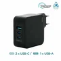 Mobilis Charger 100W 2USB C 1USBA GaN Cargador GaN 100W con 2 USB-C + 1 USB-A para Portátil, Smartphone, Tablet, Negro
