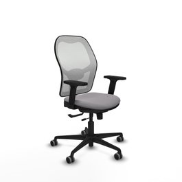PIQUERAS Y CRESPO Silla de oficina Jorquera con mecanismo Sincro/Traslack, Gris y Blanco