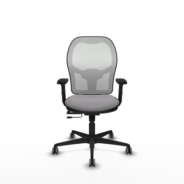 PIQUERAS Y CRESPO Silla de oficina Jorquera con mecanismo Sincro/Traslack, Gris y Blanco