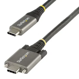 StarTech.com Cable USB-C 50 cm con tornillos de fijación, USB 3.1/3.2 Gen 2, 10 Gbps, carga y entrega de datos