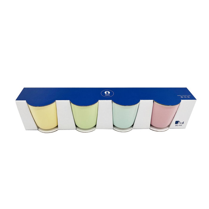 DKD Home Decor Set de Café de Porcelana New Bone de 4 Piezas Multicolor