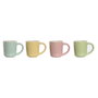 DKD Home Decor Set de Café de Porcelana New Bone de 4 Piezas Multicolor