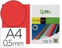Liderpapel Tapas Polipropileno A4 0.5 mm Rojo Translucido Paquete 100 Unidades