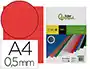Liderpapel Tapas Polipropileno A4 0.5 mm Rojo Translucido Paquete 100 Unidades
