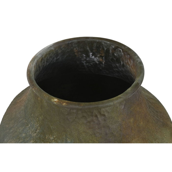 DKD Home Decor Ánfora de Metal con Pie Acabado Envejecido Verde Musgo DKD Home Decor Ánfora de Metal con Pie Acabado Envejecido Verde Musgo