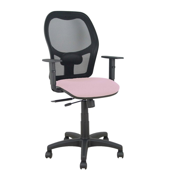 PIQUERAS Y CRESPO Silla de oficina Alocén Rosa y Negro con mecanismo Sincro/Traslack