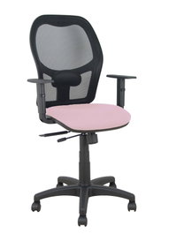 PIQUERAS Y CRESPO Silla Alocén traslack malla negra y asiento rosa