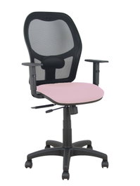PIQUERAS Y CRESPO Silla de oficina Alocén Rosa y Negro con mecanismo Sincro/Traslack