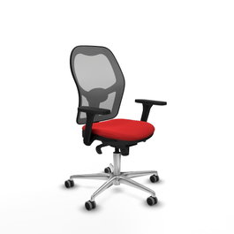 PIQUERAS Y CRESPO Silla de oficina Jorquera con mecanismo Sincro, Rojo y Gris