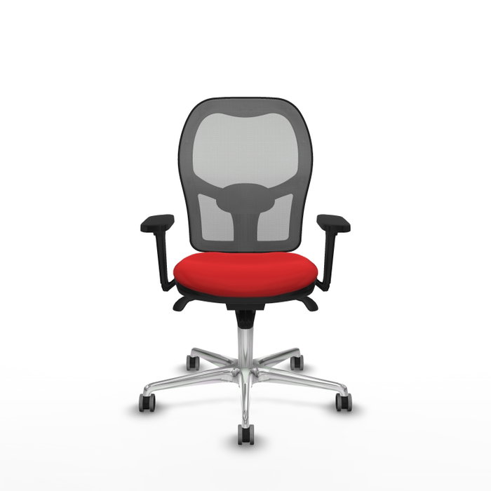 PIQUERAS Y CRESPO Silla de oficina Jorquera con mecanismo Sincro, Rojo y Gris