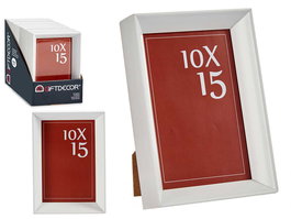 Giftdecor Portafoto Plástico Moldura Blanco 10x15 cm (Set de 24)