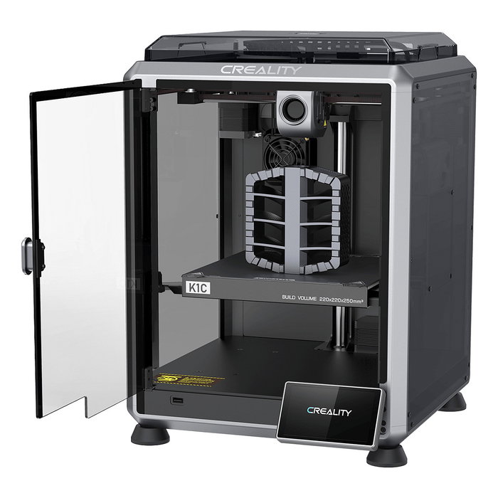 Creality K1C Impresora 3D FDM, Velocidad 600mm/s, Volumen de Impresión 220x220x250mm, Wi-Fi, USB, Pantalla Táctil 4.3", Plataforma Caliente, Purificador de Aire