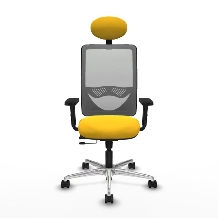 PIQUERAS Y CRESPO Silla de oficina Zulema con mecanismo Sincro/Traslack, Amarillo y Gris PIQUERAS Y CRESPO Silla de oficina Zulema con mecanismo Sincro/Traslack, Amarillo y Gris