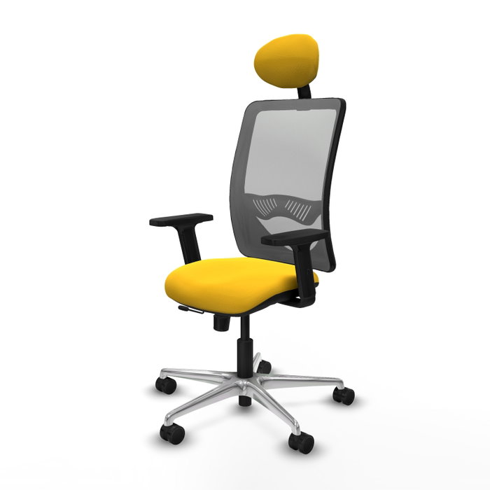 PIQUERAS Y CRESPO Silla de oficina Zulema con mecanismo Sincro/Traslack, Amarillo y Gris PIQUERAS Y CRESPO Silla de oficina Zulema con mecanismo Sincro/Traslack, Amarillo y Gris