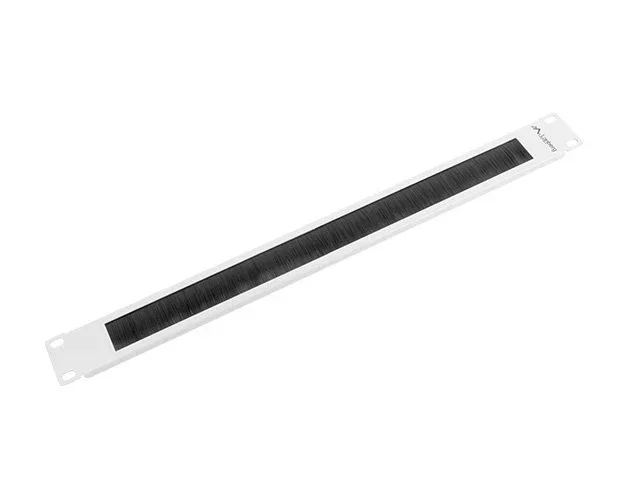 Lanberg AK-1101-S Panel Pasacables con Cepillo para Rack, 1U, 19" (48.3cm), Negro/Gris, Accesorio para Bastidor