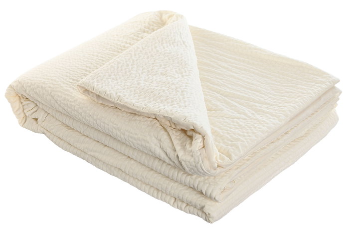 DKD Home Decor Colcha Boho 1c25 Blanco Poliéster 260 x 180 cm (2 Unidades)