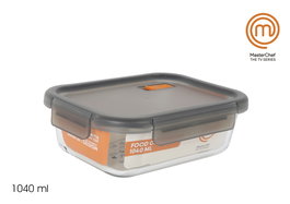 Inde Fiambrera Hermética Rectangular 1040 ml Masterchef para Comida, Táper con Cierre Estanco, 20.7 x 15.4 x 7 cm (6 Unidades)