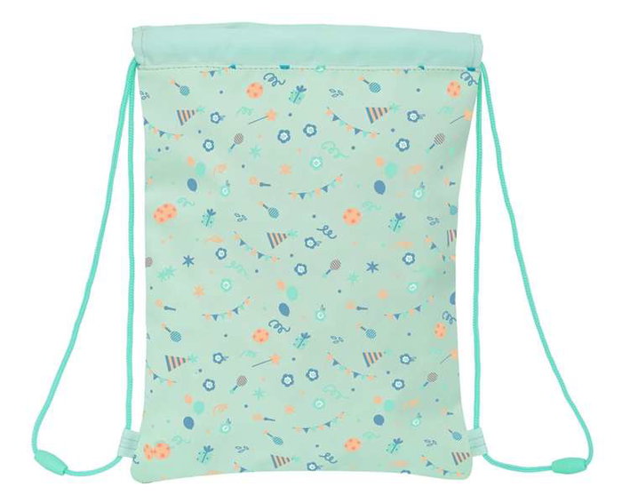 Bolsa Mochila con Cuerdas Safta Fiesta Verde 26 x 34 x 1 cm