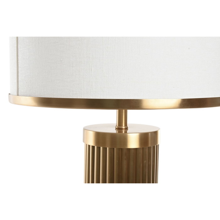 DKD Home Decor Lámpara de Sobremesa de Latón y Lino Dorado DKD Home Decor Lámpara de Sobremesa de Latón y Lino Dorado