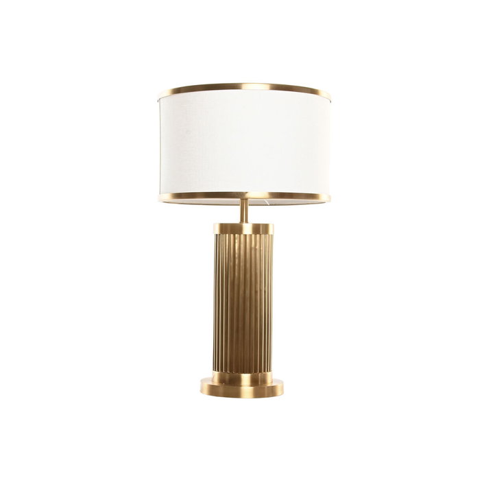 DKD Home Decor Lámpara de Sobremesa de Latón y Lino Dorado DKD Home Decor Lámpara de Sobremesa de Latón y Lino Dorado