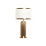 DKD Home Decor Lámpara de Sobremesa de Latón y Lino Dorado