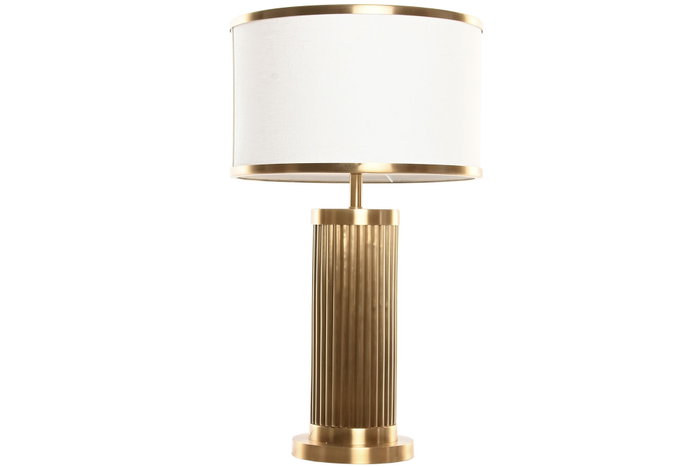 DKD Home Decor Lámpara de Sobremesa de Latón y Lino Dorado DKD Home Decor Lámpara de Sobremesa de Latón y Lino Dorado