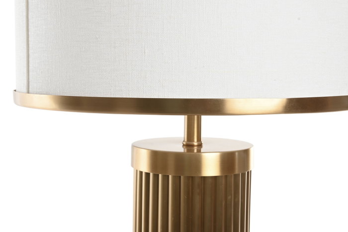 DKD Home Decor Lámpara de Sobremesa de Latón y Lino Dorado DKD Home Decor Lámpara de Sobremesa de Latón y Lino Dorado