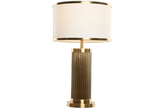 DKD Home Decor Lámpara de Sobremesa de Latón y Lino Dorado DKD Home Decor Lámpara de Sobremesa de Latón y Lino Dorado