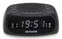 Aiwa CR-09J - Radio Despertador Digital con Pantalla LED, Doble Alarma AM/FM, Función Snooze, Pantalla Retroiluminada, Puerto USB-C y Batería de Respaldo, Negro