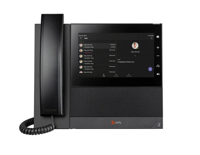 HP Poly CCX 600 Teléfono multimedia empresarial para Microsoft Teams con alimentación PoE, Android 12, pantalla LCD 1024 x 600 píxeles, color negro