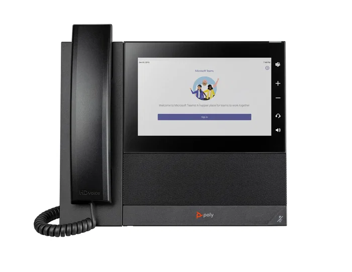 HP Poly CCX 600 Teléfono multimedia empresarial para Microsoft Teams con alimentación PoE, Android 12, pantalla LCD 1024 x 600 píxeles, color negro
