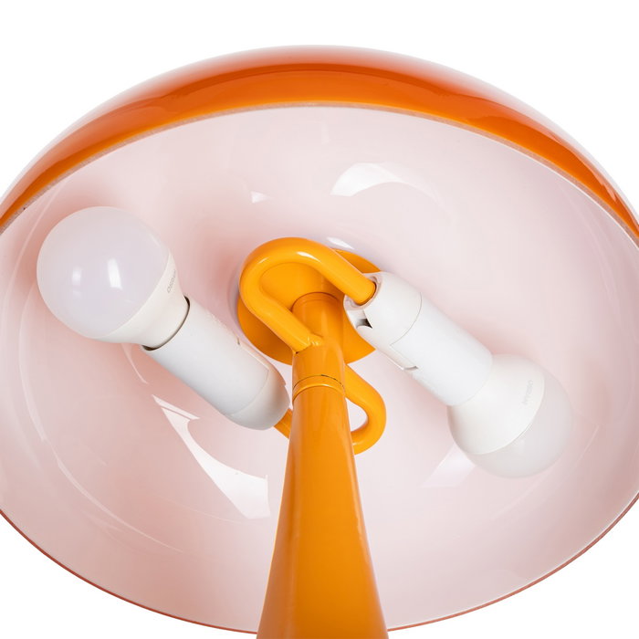 Lámpara Mesa Naranja Cristal-Metal 25,50 X 25,50 X 25 cm