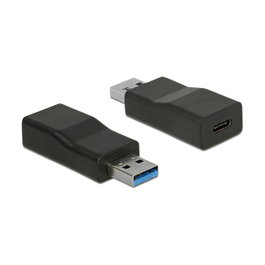 DeLOCK 65696 Konverter USB 10 Gbps Tipo-A a USB Type-C™ hembra Activo negro