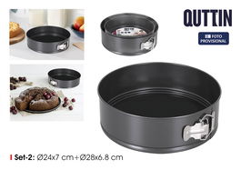 Quttin Set 2 Moldes Desmontables 24 cm x 7 cm + 28 cm x 6.8 cm (6 Unidades)