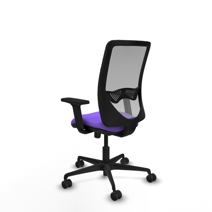 Silla de oficina Zulema con mecanismo Sincro tapizada con Tela color Lila y malla color Gris. Equipada con lumbar 1D, Brazos 2D y Ruedas 65mm nailon Silla de oficina Zulema con mecanismo Sincro tapizada con Tela color Lila y malla color Gris. Equipada con lumbar 1D, Brazos 2D y Ruedas 65mm nailon