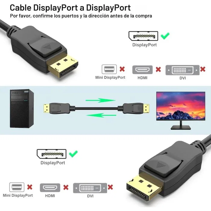 Generico Cable DisplayPort macho/macho 1.5m negro
